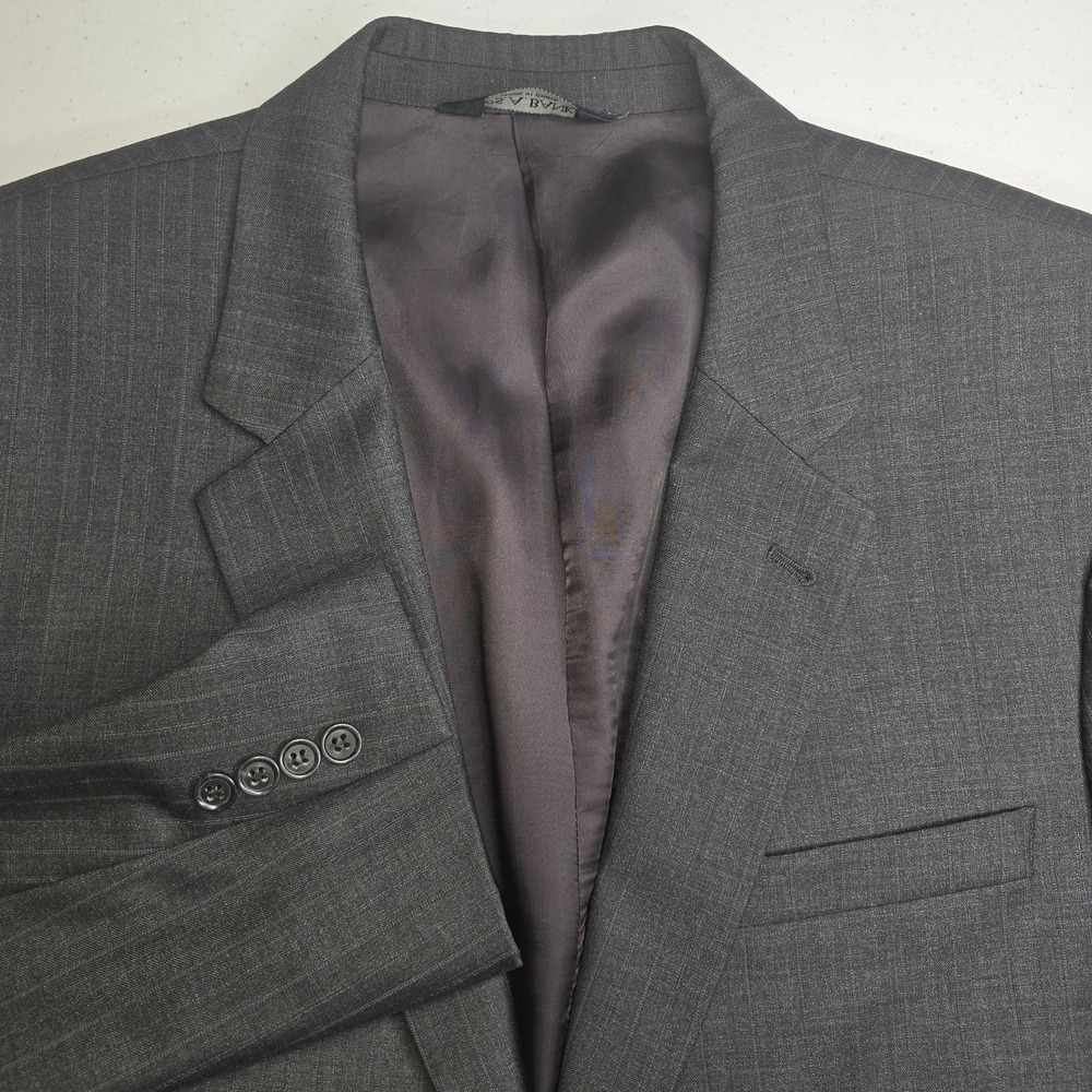 JOS A BANK Gray Suit With Tan And Sulver Pinstripes 44L Blazer 38x30 Pants -2271